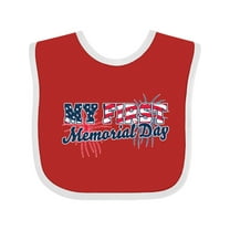 Inktastic My First Memorial Day Grunge with Fireworks Boys or Girls Baby Bib