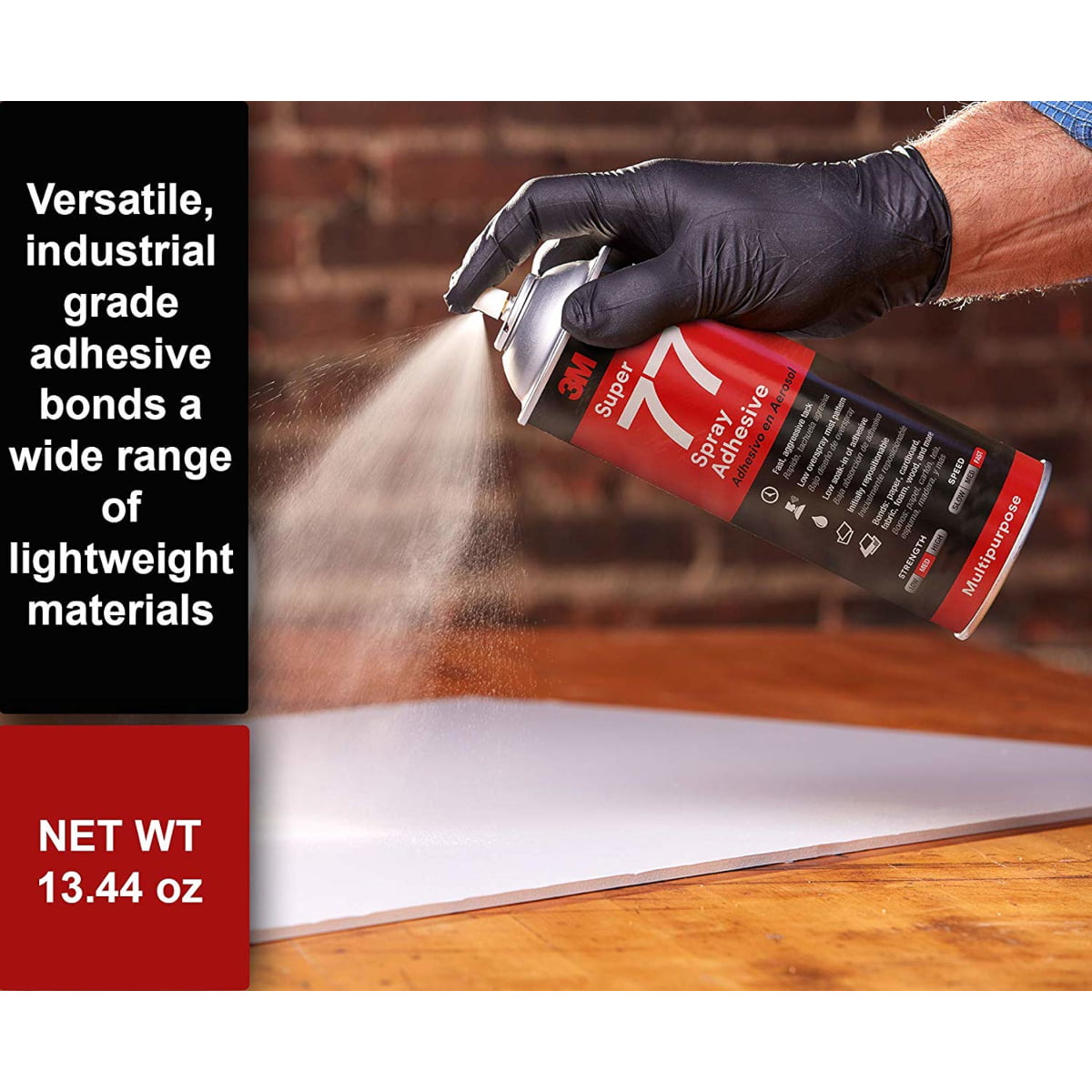 12) 3M Dry Layup Spray Adhesive 09091, 16.5 oz Aerosol Can, Red