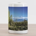 thumbnail image 2 of Desert Ceramic Toothbrush Holder, Wide View of the Tucson Countryside with Cacti Rural Wild Landscape Arizona Phoenix, Decorative Versatile Countertop for Bathroom, 4.5" X 2.7", Green Blue, 2 of 4