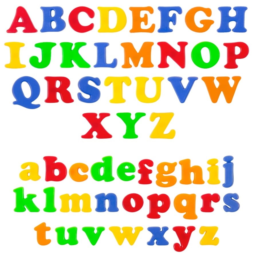 52 Pcs Magnetic Wooden Alphabet Letters ABC Upper Case Fridge Magnets 