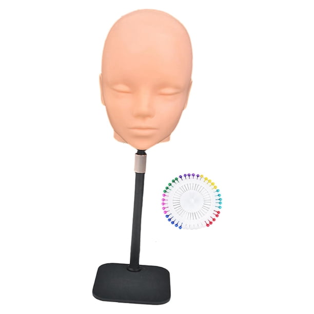 Cabeza de maniquí calva Accesorios Sombrero Casco Gafas Exhibidor Versátil Versátil Piel con soporte