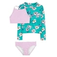 thumbnail image 1 of Carter's Carters Girls 4 Longline Bikini Top, Rash Guard & Bottoms Swimsuit Set UPF 50+ 4, 1 of 4