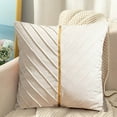 thumbnail image 4 of Solid Throw Pillows for Couch Decorative Throw Pillow Covers 18 x 18 Pleats Cotton Plush Velvet Cushion Cover for Sofa Bench Bedroom, 4 of 7