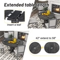 thumbnail image 4 of 5 Piece Round Dining Table Set, Dining Room Set with Extendable Table and 4 Upholstered Chairs, Wood Dining Table Set for 4, Farmhouse Dining Table Set for Kitchen Dining Room Dorm Apartment, Gray, 4 of 10