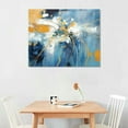 thumbnail image 2 of COMIO  Abstract Canvas Wall Art Painting: Blue White Gray Pictures Artwork with Gold Foils Modern Painted Texture Print Decor, 2 of 4