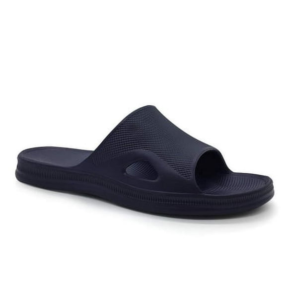 FUNKYMONKEY Bathroom Shower Sandal Mens Womens Indoor Home Beach Non Slip Slippers (7 M US, Dark Blue)