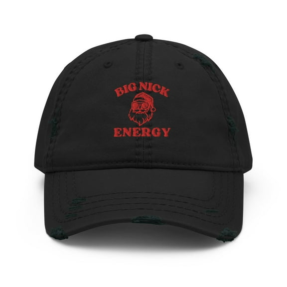 Big Nick Energy Embroidered Distressed Dad Hat (Black)