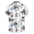 thumbnail image 5 of LODIENY Men's Short Sleeve Button Down Casual Hawaiian Shirts Summer Beach Holiday Tropical Palm Tree Sunset Printed Big and Tall Regular Fit Tops Trendy Graphic Tees Shirt White XXL, 5 of 7