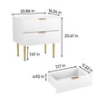 thumbnail image 5 of Smuxee Fashionable Durable Nightstands with Wave Pattern, 2 Drawers, White, Set of 2, 5 of 10