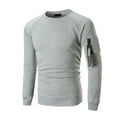 thumbnail image 3 of PEASKJP Men's Solid Color Long Sleeve V Neck Slim Button Fashion Comfortable Top(Grey,M), 3 of 7