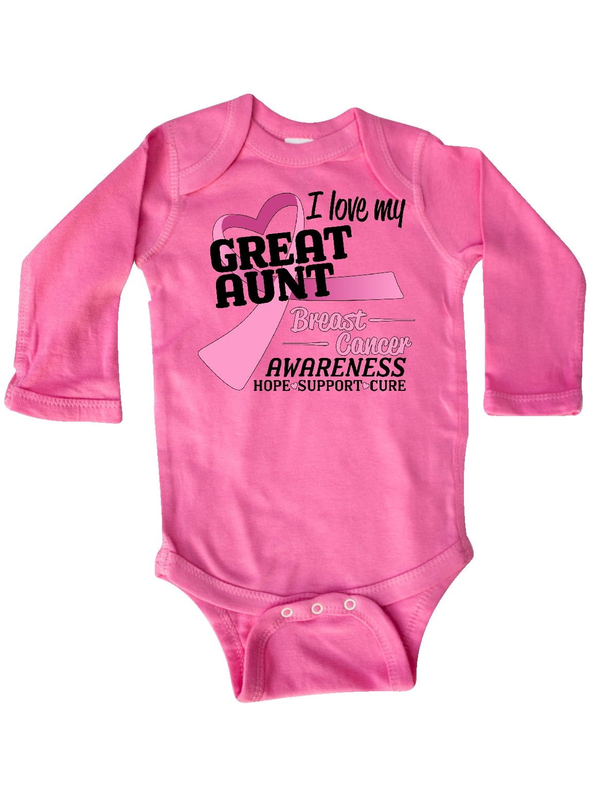 Hope Long Sleeve Creeper Breast Cancer Awareness inktastic I Love My Aunt