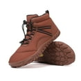 thumbnail image 6 of Rokment Women's Men's Barefoot Combat Hiking Snow Boots Cold Weather Unisex Plush Lined Warm Winter Non Slip Walking Driving Work Ankle Booties Brown Size 9, 6 of 7