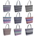 thumbnail image 2 of Elephant Striped Canvas Shopping Bag Women Large Capacity Tote Shoulder Handbag, 2 of 13