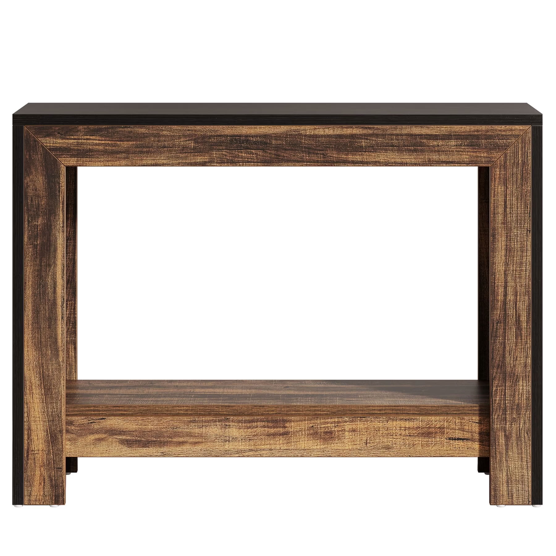 MAYEERTY 41.3" Farmhouse Console Table, Rustic Wood Entryway Table with Open Storage Shelf, for Living Room, Hallway, Small Spaces