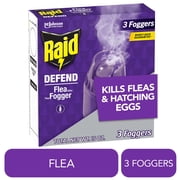 (2 pack) Raid Flea Killer Plus Fogger, 4 Month Flea Bomb Room Treatment for Home, 15 oz, 3 Ct