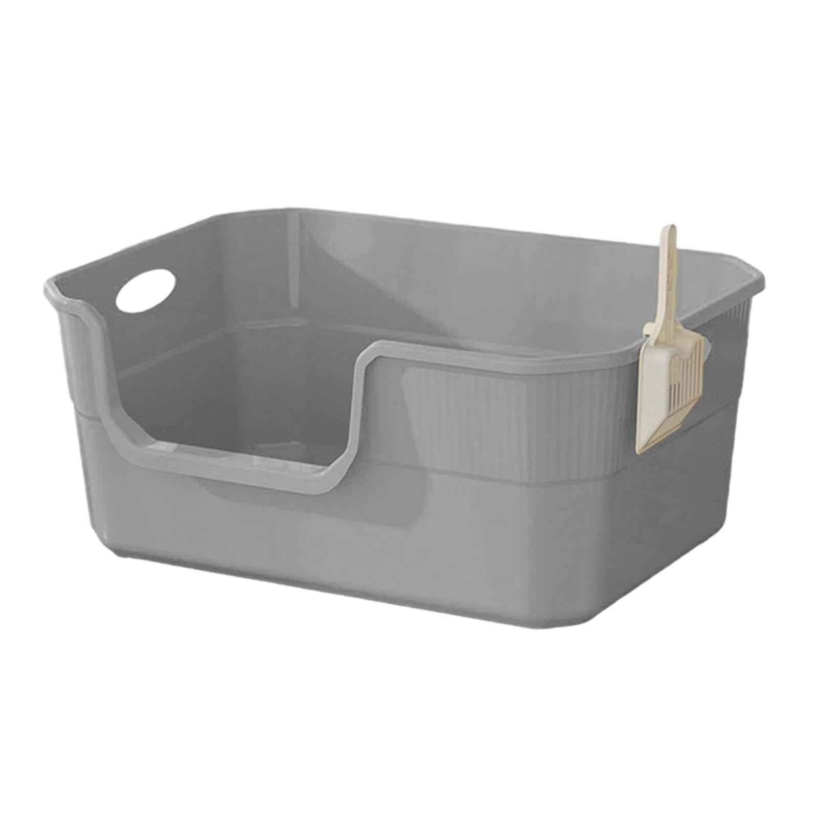 Stgfyxgs Cat Splashproof Pet Bedpan Cat Sandbox Portable Kitten Toilet High Sided Pet Litter Tray Cat Toilet for Small Pets gray