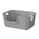 thumbnail image 5 of Caja de arena abierta a prueba de salpicaduras para gatos, contenedor de arena para gatos, arenero elevado para gatos gris, 5 of 9