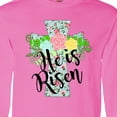 thumbnail image 4 of Inktastic He is Risen Floral Print Cross with Beautiful Flowers Long Sleeve T-Shirt, 4 of 5