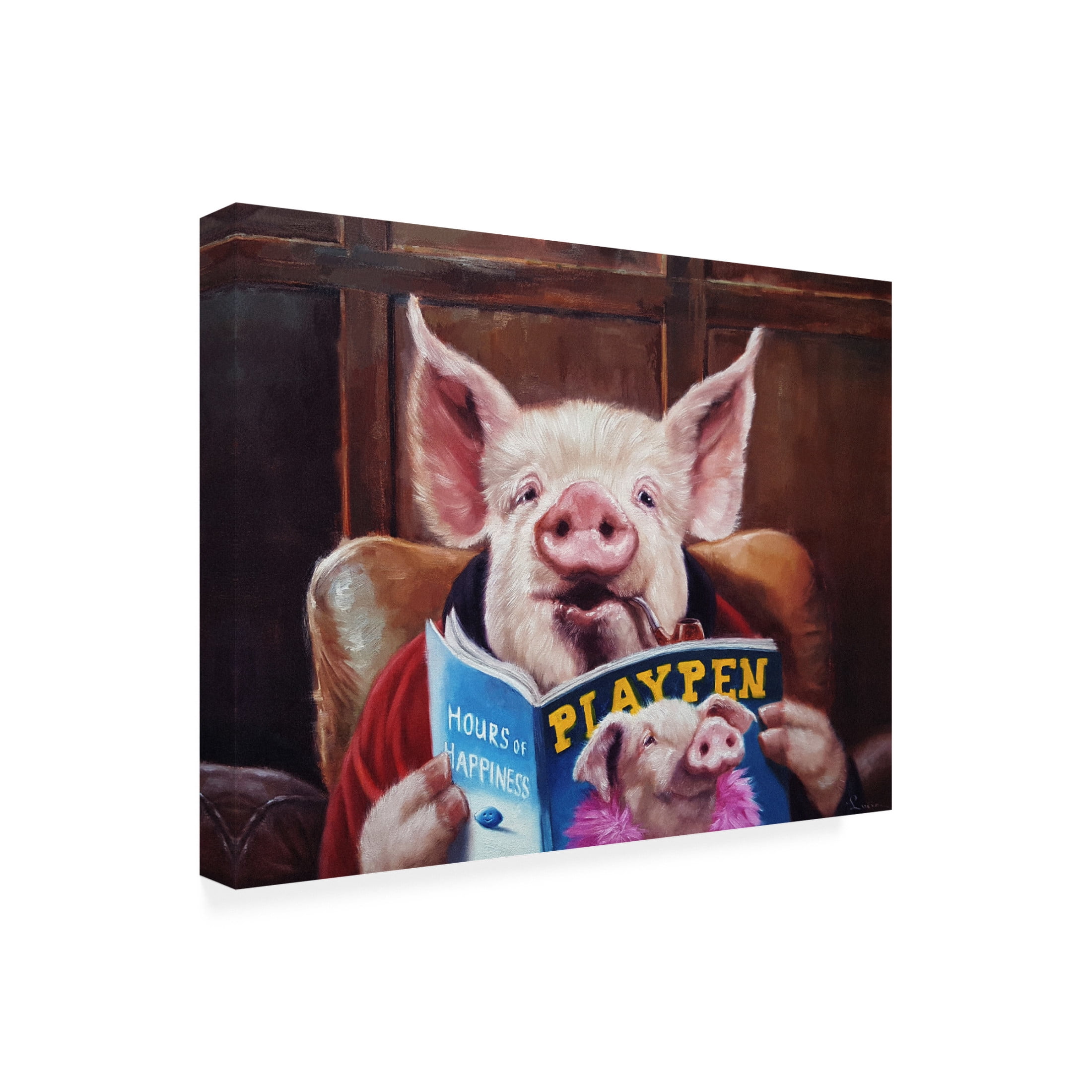 Canvas Wall Art - Lucia Heffernan 'Male Chauvinist Pig' Wall Art for Living Room, Bedroom, or Office Décor by Trademark Fine Art - 47 x 35 Inches
