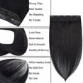 thumbnail image 3 of SEGO Blonde Clip in Human Hair Extensions Balayage One Piece Soft Straight 3/4 Full Head Hair Pieces for Women, 3 of 12