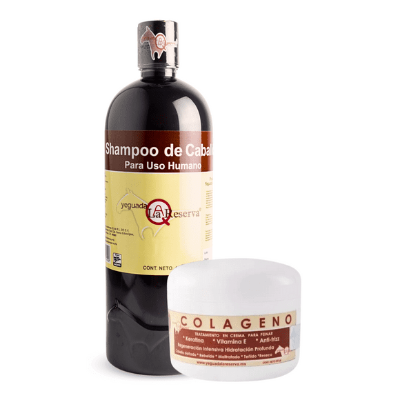 Shampoo de Caballo Negro + Colágeno GRANDE Yeguada la Reserva Yeguada la Reserva Ideal para Todo Tipo de Cabello/Estimula el Crecimiento, Fortalecimiento y Brillo