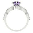 thumbnail image 4 of Clara Pucci 14K White Gold Round Cut 1Ct Simulated Alexandrite Engagement Ring + Matching Band - Luxury Box Included, 4 of 7
