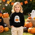 thumbnail image 3 of Kids Halloween Sweater Boys Girls Toddler Long Sleeve Cute Ghost Pattern Crewneck Pullover Sweaters 1-4 Years, 3 of 9