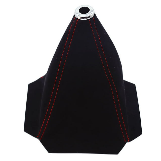 serony Universal Gear Shift Boot Universal Suede Manual Stick Shifter Knobs Cover Shift Lever Ball Dust-proof Handbrake Handle Red Line