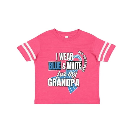 

Inktastic I Wear Blue and White for My Grandpa ALS Awareness Gift Toddler Boy or Toddler Girl T-Shirt