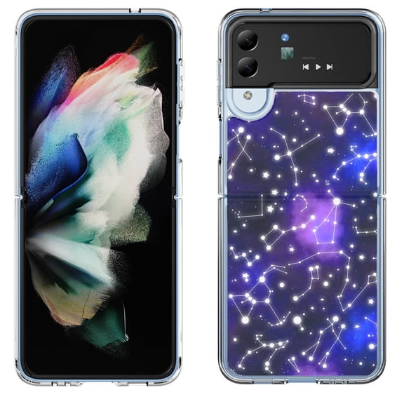 Shockproof Bumper Phone Case for Samsung Galaxy Z Flip 4 5G, by OneToughShield ® - Constellations