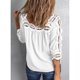 thumbnail image 1 of Camisetas de verano para mujer camisetas de ganchillo de encaje de verano camiseta de cuello cuadrado de encaje para mujer cuello ahuecado puño de hombro camisetas de verano ANGGREK Otros, 1 of 6