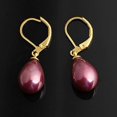 thumbnail image 2 of 1pair Fashion Earrings Women Earrings Natural Shell Pearl Dangle Earrings Elegant Party Or Wedding Multi-color Optional----black--Product code 74407 black, 2 of 3