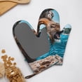 thumbnail image 4 of Cauagu Ice Blue Coastal Lion Print Oven Mitts 2 Piece Set,BBQ Gloves Grilling Gloves Kitchen Silicone Oven Gloves Heat Resistant Oven Mitts for Barbecue Cooking & Baking, 4 of 6