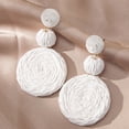 thumbnail image 3 of Pendientes de bola de rafia boho para mujer, pendientes colgantes redondos de rafia individuales - Joyas de resort de playa de verano, 3 of 5