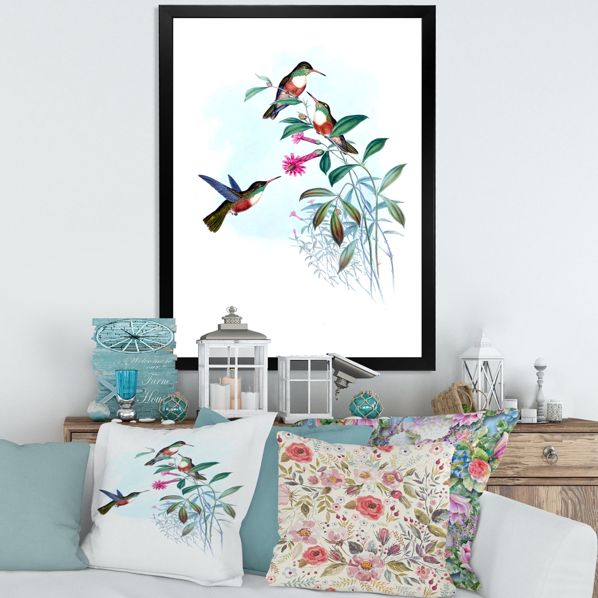Designart 'Ancient Hummingbird IV' Traditional Framed Art Print