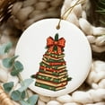 thumbnail image 2 of Book Club Ceramic Christmas Ornament, Book Lover Tree Decoration, Librarian or Reader Gift, Literary Holiday Keepsake for Bookish Friends and Family, 2 of 4