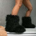 thumbnail image 2 of Women's Faux fur Boot Furry Fluffy Short Snow Boot Mid-Calf Boots Warm Comfortable Outdoor Flat Shoes, 2 of 7