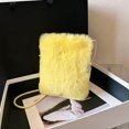 thumbnail image 1 of Bolsa para teléfono Bolso de hombro peludo Bolso cruzado borroso Bolso bandolera para mujer Amarillo, 1 of 8