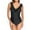 Black, variant on Sngxgn Swimsuit for Women V Neck Short Sleeve Bathing Suit(,S)