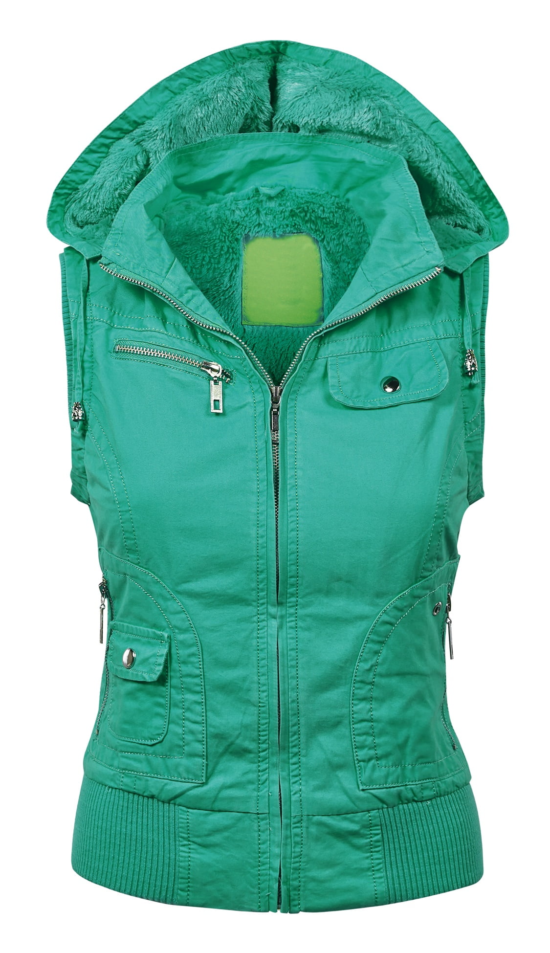 MBJ Womens Inner Fleece Zip Up Hoodie Vest