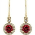 thumbnail image 2 of FB Jewels Set 14K Yellow Gold Pair Polished Ruby And 1/6 CTW Diamond Earrings, 2 of 2