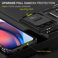 thumbnail image 4 of Sliding Lens Cover Case for Motorola Moto G Stylus 5G 2023,Dteck Shockproof Rubber Case Military Grade Protection Hard PC Back 360° Rotation Ring Stand Cover, Black, 4 of 7