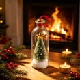 thumbnail image 3 of Recordable Christmas Tree Message in a Bottle, Glass Snowy Tree Ornament with Voice Playback Warm LED Light, Holiday Keepsake Gift Decor, 3 of 6