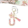 thumbnail image 2 of Uxcell Alphabet Initial Letter Keychain, Resin Cute Keychains with Tassels Butterfly Pendant Charm for Women U, 2 of 7