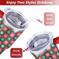 thumbnail image 5 of Red and Green Check White Snowflakes 40 Oz Tumbler with Handle Lid and Straw Stainless Steel Double Walled Vacuum Insulated Cup Merry Christmas Gifts Tumbler for Women Men Friends Outdoor Indoor, 5 of 6