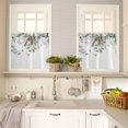 thumbnail image 3 of Christmas Pine Cone Window Tier Curtains 36 Inch Length, Winter Xmas Eucalyptus Leaves Rod Pocket Window Treatment Kitchen Drapes for Bedroom, Cafe, Living Room, 2 Panels, 27.5 W x 36 L, 3 of 5