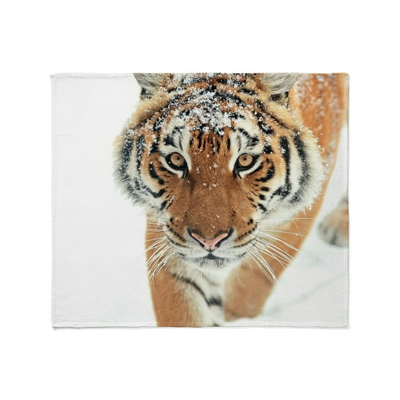 CafePress - Snow Tiger Throw Blanket - Soft Fleece Throw Blanket, 50"x60" for All Ages