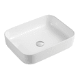 thumbnail image 4 of DAX Ceramic Rectangle Bathroom Vessel Basin, Matte White, 4 of 4