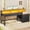 Black & Brown, variant on Farmhouse Computer Desk with Power Outlets, Home Office Desk with Drawers & Monitor Stand, Corner Desk with Printer Stand & LED Lights, 55" White Desk Writing Desk Study Table for Small Space