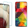 thumbnail image 1 of Slim-Fit Flexible TPU Gel Phone Case (black) for Samsung Galaxy A32 5G, with Tempered Glass Screen Protector, by OneToughShield ® - Polygon, 1 of 3